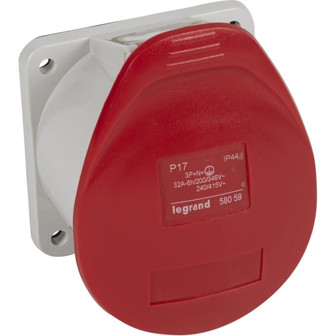 Legrand inbouwstopcontact 400V 32A 5P IP44 P17 - 058059