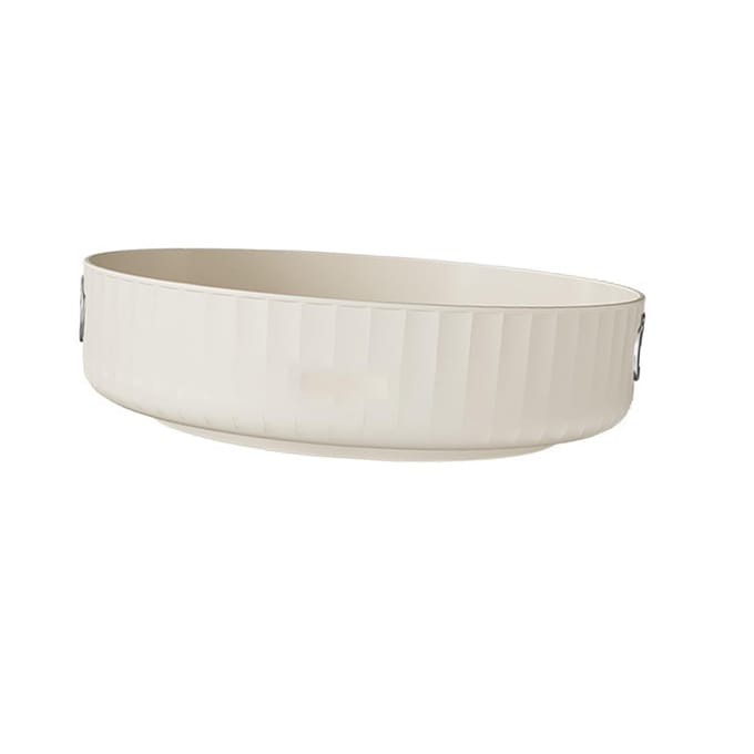 Plateau de rangement rond rotatif blanc crème pour comptoir, plateau de rangement polyvalent, support de rangement rotatif white