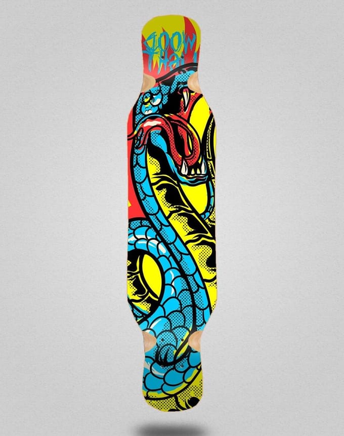 Longboard Deck - Skateboard Deck - Cruisen over straat - Houtconstructie - 46 x 10 inch - Niet gespecificeerd