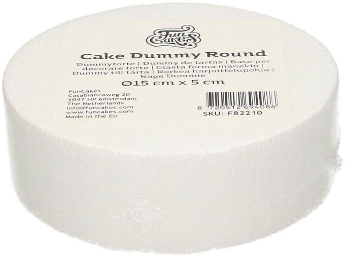 FunCakes Taart Dummy - Piepschuim Blok - Rond - Ø15 cm x 5 cm