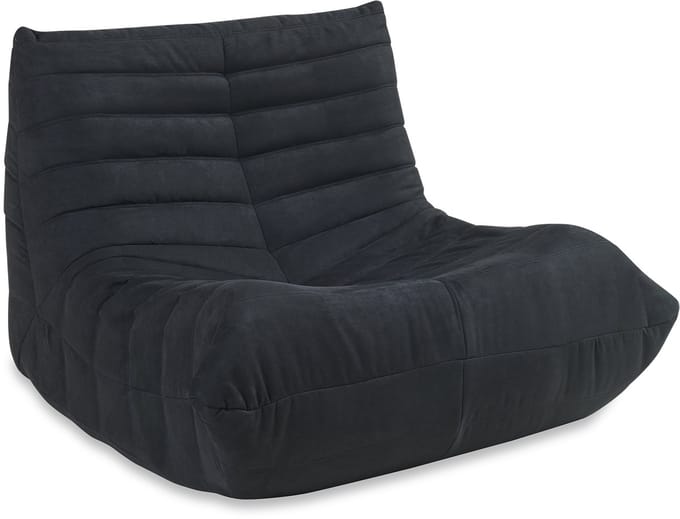 Relaxstoel Kodsø lounge fauteuil 75x90x100 cm microvezel zwart [en.casa]
