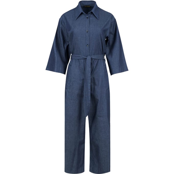 Indigo katoenen jumpsuit