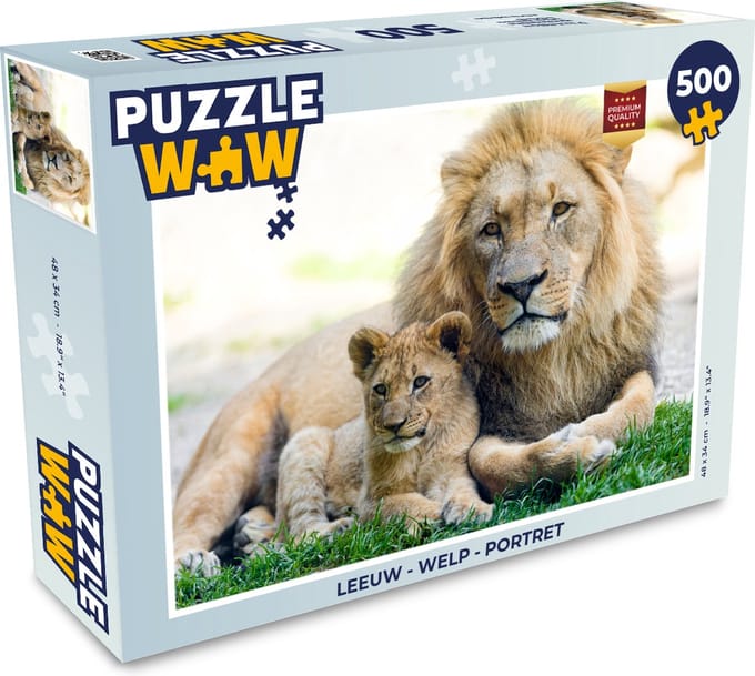 Puzzel Leeuw - Welp - Portret - Legpuzzel - Puzzel 500 stukjes