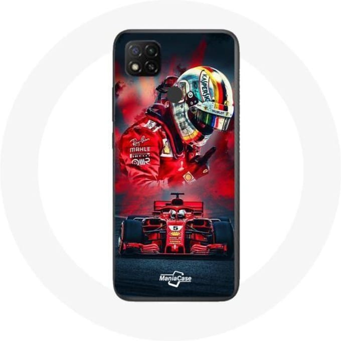 Coque - Formule 1 - Xiaomi Redmi 9C - Rouge - Sebastian Vettel - Rigide rouge