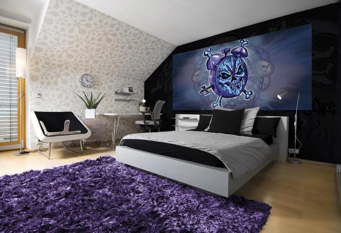 Alchemy Clock Skull Tattoo Photo Wallcovering