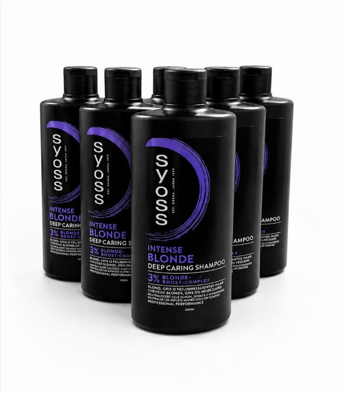SYOSS Intense Blonde Deep Caring Shampoo 440 ml – Voordeelverpakking 6 Stuks