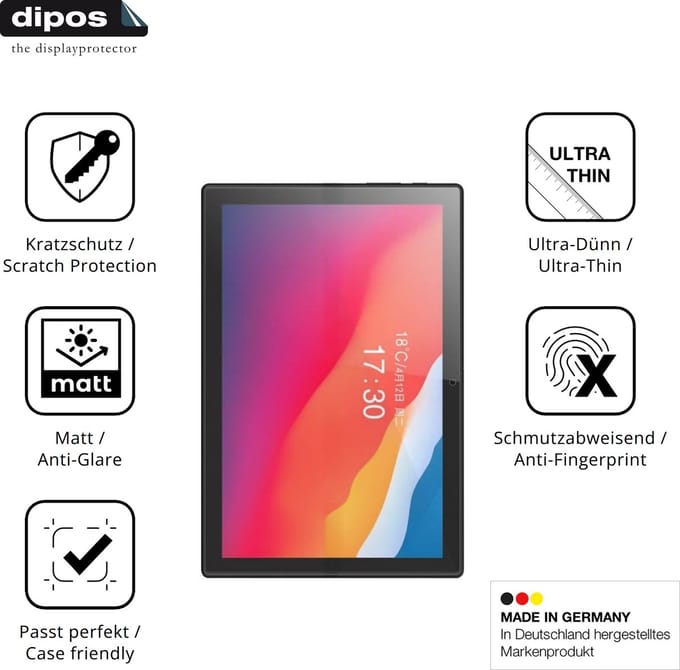dipos – 2x Matte Beschermfolie geschikt voor Crelander T30 Pro | Krasbestendige & antireflecterende Screenprotector Ultra-Thin