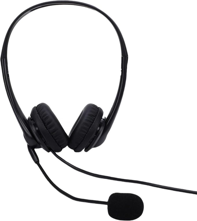 USB Headset - Bedrade Hoofdtelefoon - Heldere Gesprekken - Ruisonderdrukkende Microfoon - 30 mm Drivers - Zwart