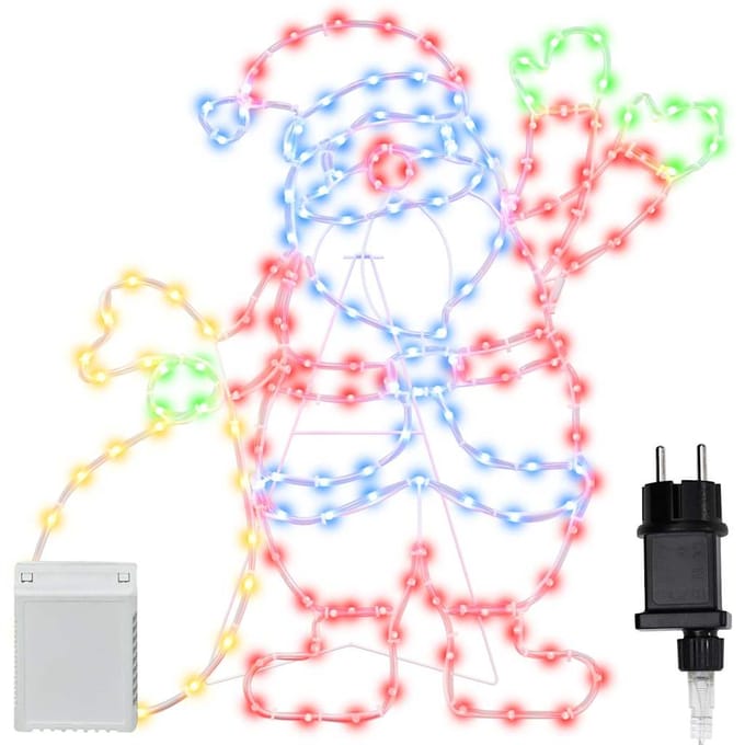 vidaXL - Kerstmanlicht - met - 168 - LED - Multikleur - 58.5 - x - 60 - x - 1.3 - cm - IJzer