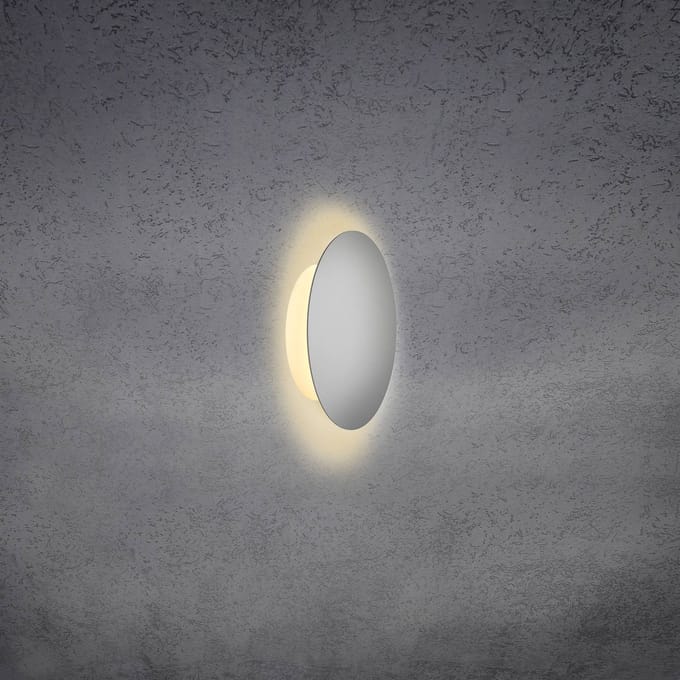 Escale Blade LED wandlamp, mat zilver, Ø 18 cm