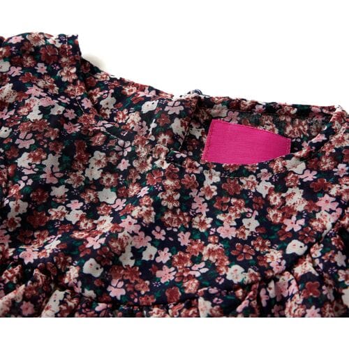 vidaXL - Kindershirt - met - lange - mouwen - 128 - donkerroze