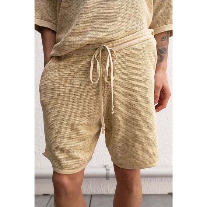 Gelaagde Gebreide Sweatshorts met Midden Taille