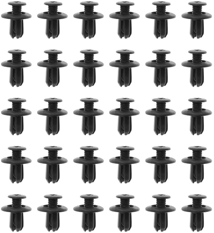 30PCS 8mm Plastic Rivet Panel Clips voor Auto - Push-Type Retainers voor Bumper, Fender en Carrosserie Trim