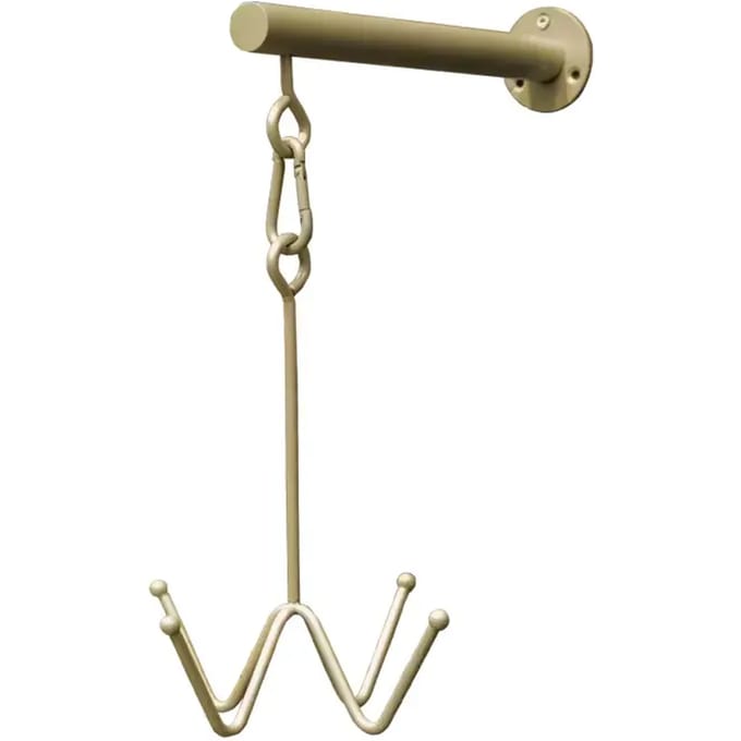 Grooming Deluxe - Bridle Hook 4 prong with wall attachment gold