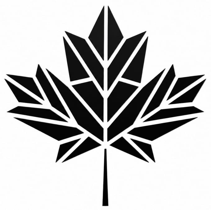 Houten wanddecoratie - Esdoornblad - Maple Leaf Black - Maat M - 50cm x 55cm
