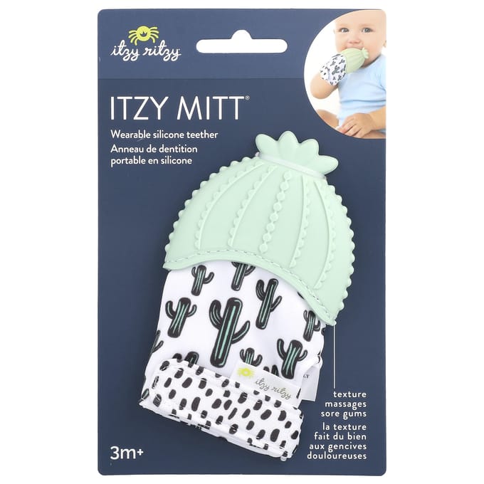 itzy ritzy, Itzy Mitt®, attache en silicone portable, 3+ mois, cactus, 1 attache white