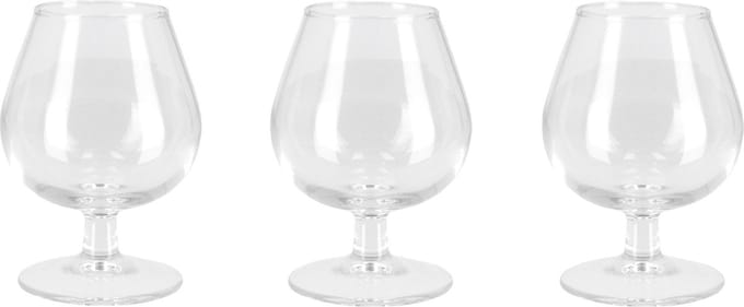 Gerimport Cognac glazen - 6x stuks - 250 ml - transparant - voetglazen