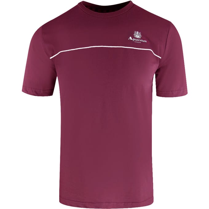 Aquascutum Active Piping Design Bordeauxrood T-shirt