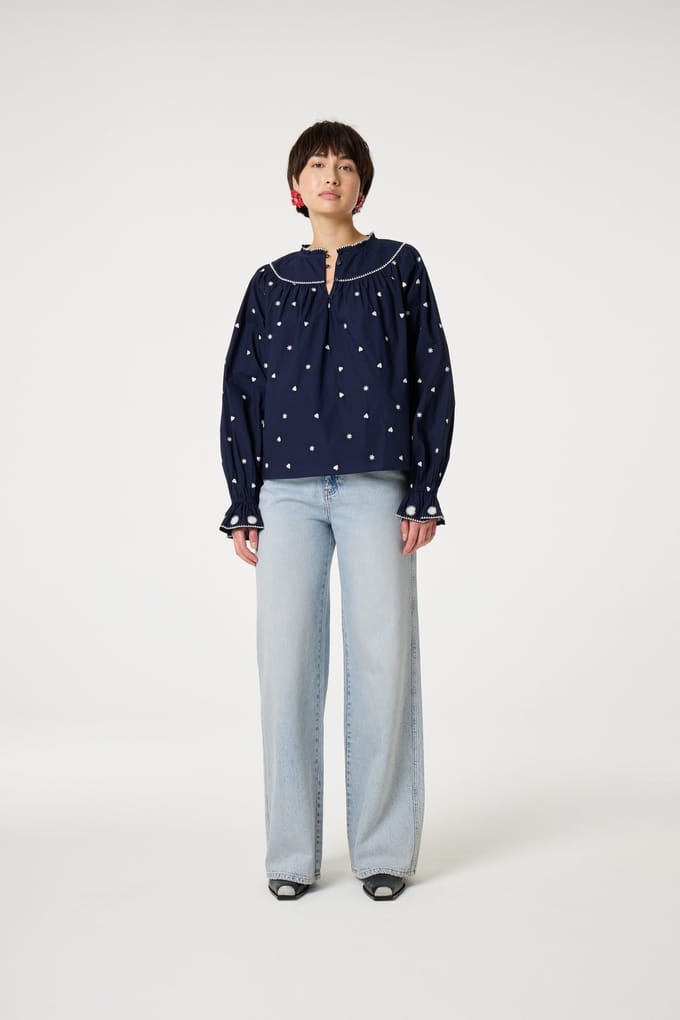 Fabienne Chapot Maisy Top After Midnight Blue Maat: 38 | Longsleeves Outlet | Dames | Blauw