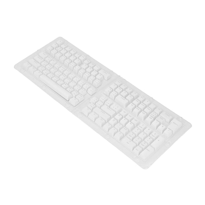 Ensemble de 132 Touches de Clavier Thaïlandais ABS Hauteur OEM Translucide DIY Touches de Clavier Thaïlandais de Remplacement pour 61 blanc