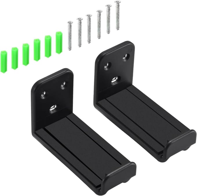 Home Entertainment Soundbar Wall Bracket Adjustable Depth Speaker Mount Holder Sturdy Shelf with Screws