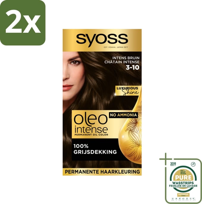 Syoss Oleo Intense - Haarverf - 3-10 - Intens Bruin - 115ml x 2