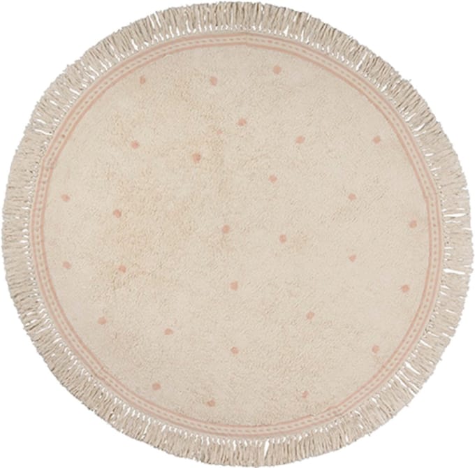Tapis Petit Emma Dots Vloerkleed Pink 130 x 130 cm