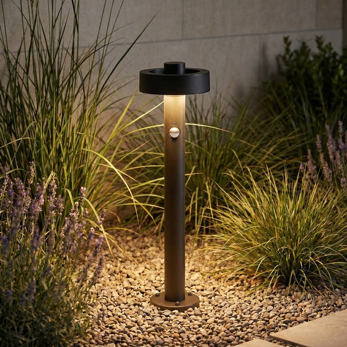 Lucande LED tuinpadverlichting Nirella, 60 cm, zwart, CCT, sensor