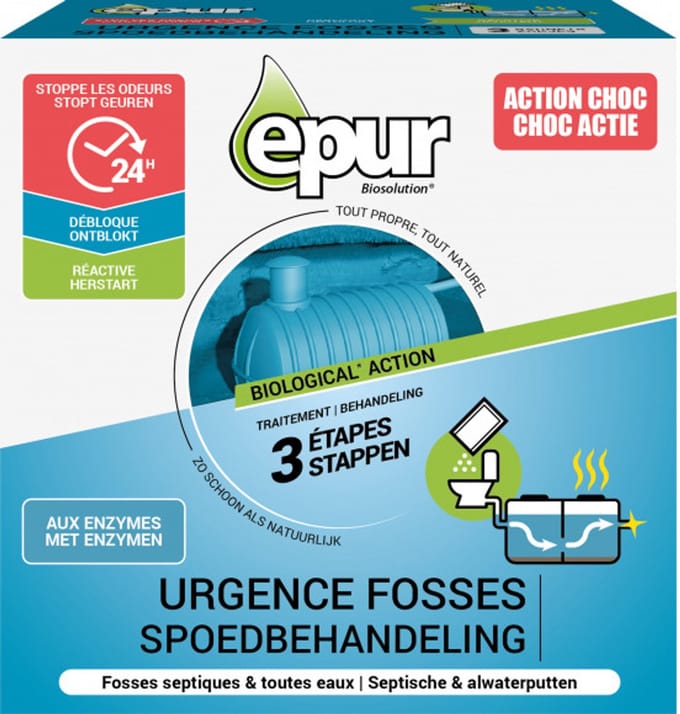 Epur biologische geurenstop 'Behandeling Shock 3 zakjes' 600 g