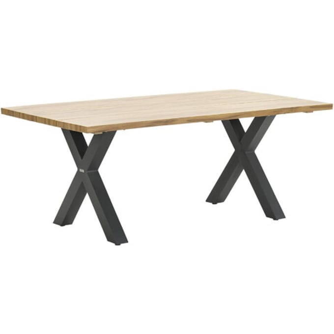 Garden Impressions Zeus dining tafel 180x100 cm carbon black teak look