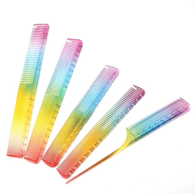 5 stuks Professionele Haarknipkammen Kappersstylingkammen voor Salon Kapsalon white
