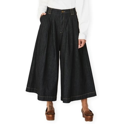 Wijde broeken Skfk Saioa Gots Trousers - Black Denim