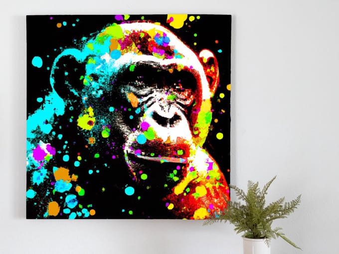 Charming chimp | Charming Chimp | Kunst - 100x100 centimeter op Forex | Foto op Forex