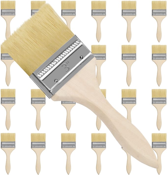Dailygoods- Verfkwasten Set van 24 - Borstelkop 7,62 cm - Totale