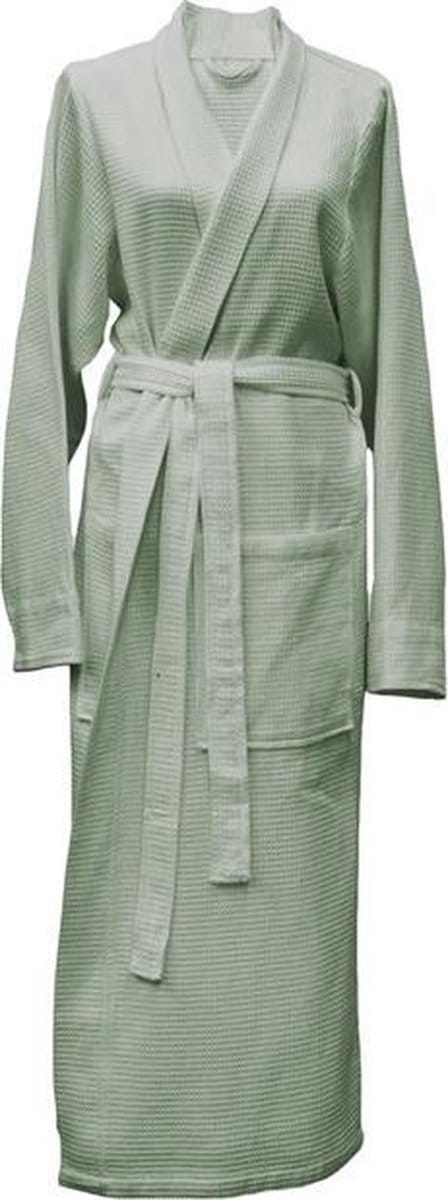 Heckett & Lane - Badjas Wafel Lang - Maat S - Granite Green