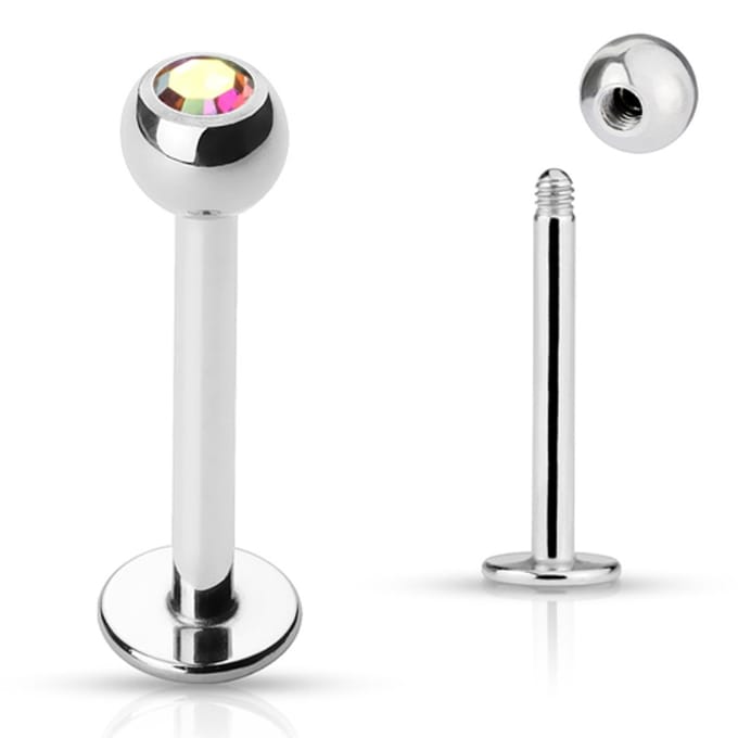 Piercing press fit steen 1.2x8 - multi kleur - LMPiercings