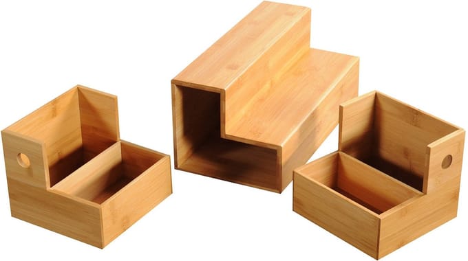 Thee- en kruidenorganizer, 4x uitschuifbare lades, 18 x 16.5 x 34.5 cm