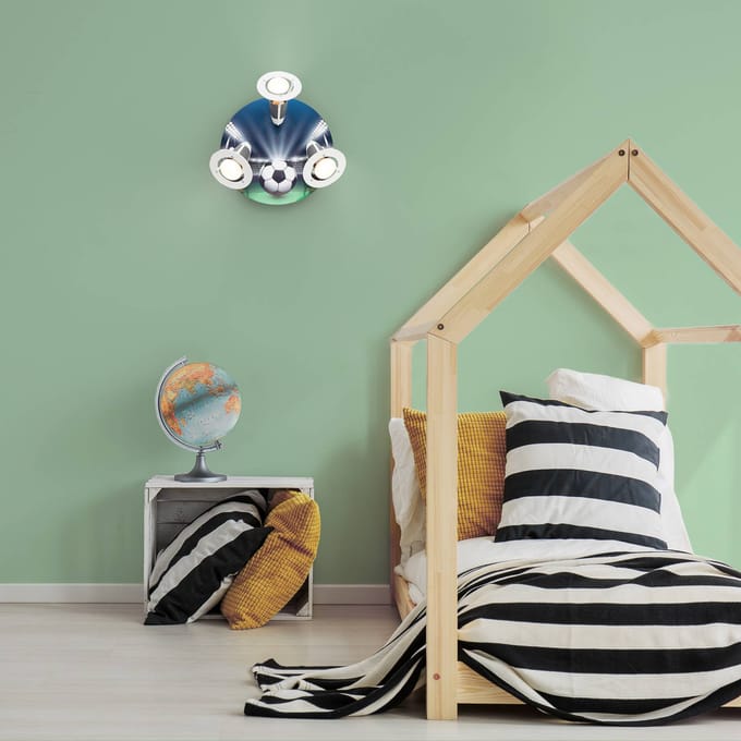 Elobra Plafondlamp Voetbal Arena, groen-blauw