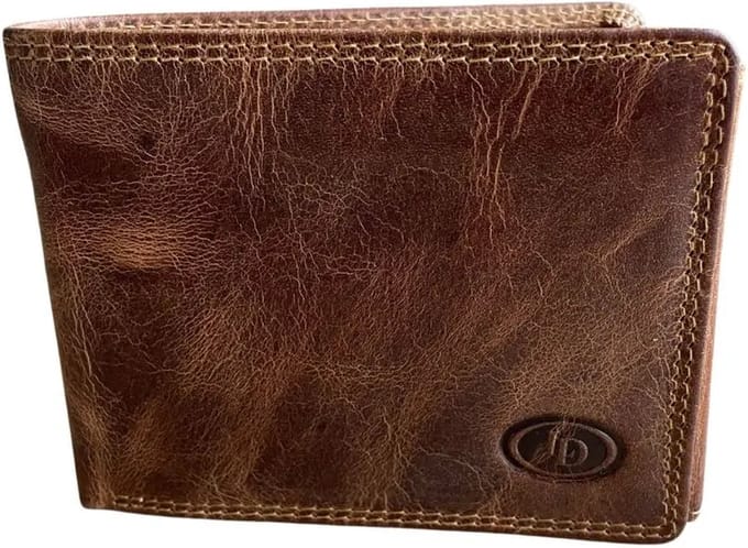 Leather Design billfold - leren heren portemonnee - hunter - RFID beschermd - compact