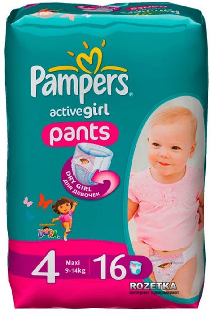 Pampers Active Girl Pants Dora - Maat 4 - 16 broekjes