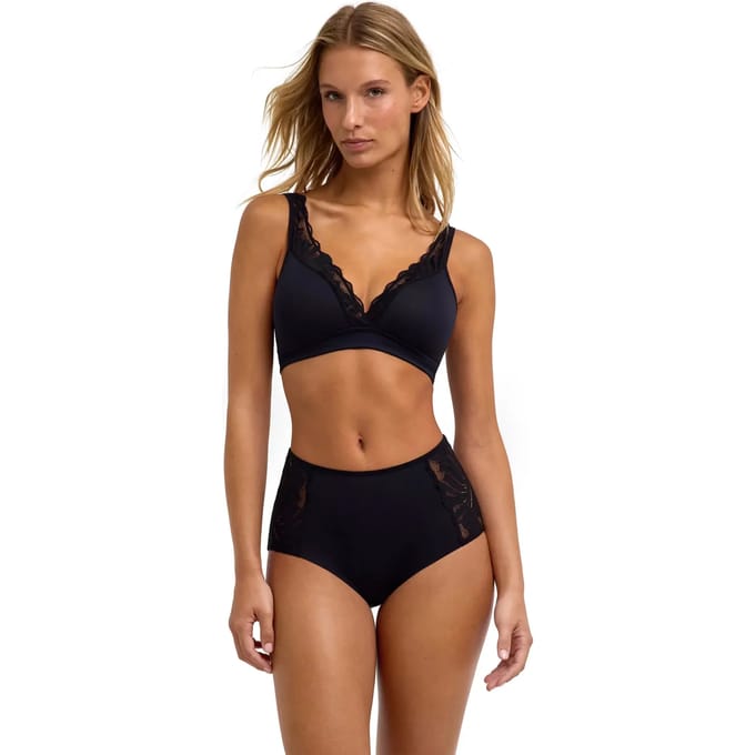 FALKE Delicate Touch High Apex met kant functioneel materiaal beha dames zwart - maat M