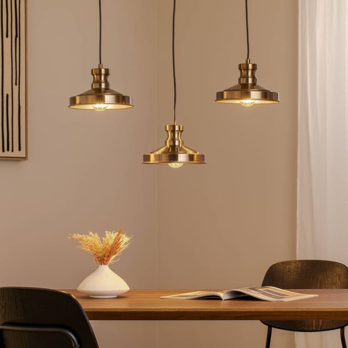 Opviq Hanglamp Berceste 9263, 3-lamps, oud messingkleurig, E27