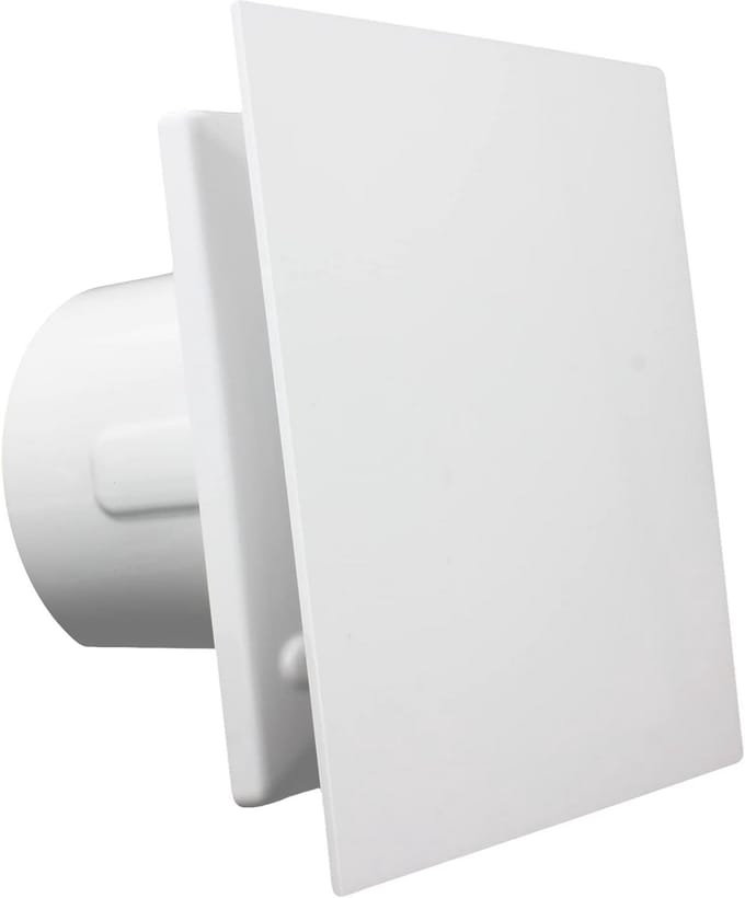 Ventilator met Timer - Afzuigventilator Badkamer - Vochtige Ruimtes Ventileren - Stille Werking 25 dB - 100mm Aansluiting - Wit