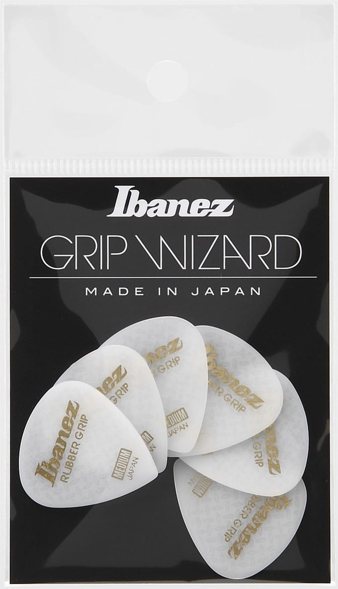 Ibanez PA16MRG-WH Rubber Grip Plectrums 0.8mm (White) - Plectrum set