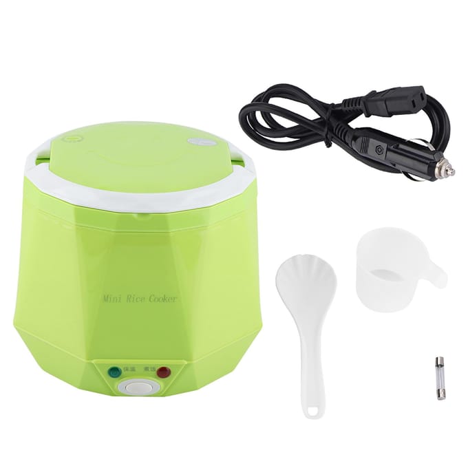 Cuiseur à riz électrique portable multifonction 24 V 140 W 1,6 L pour camion (blanc) L vert