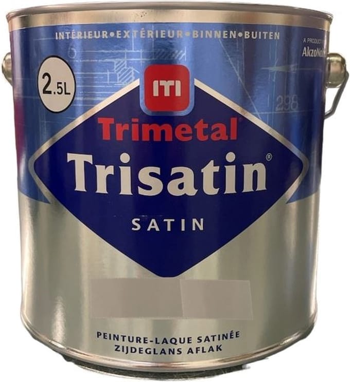 Trimetal Trisatin - 2,5 l - 13-15 m²/l - Wit - Lak