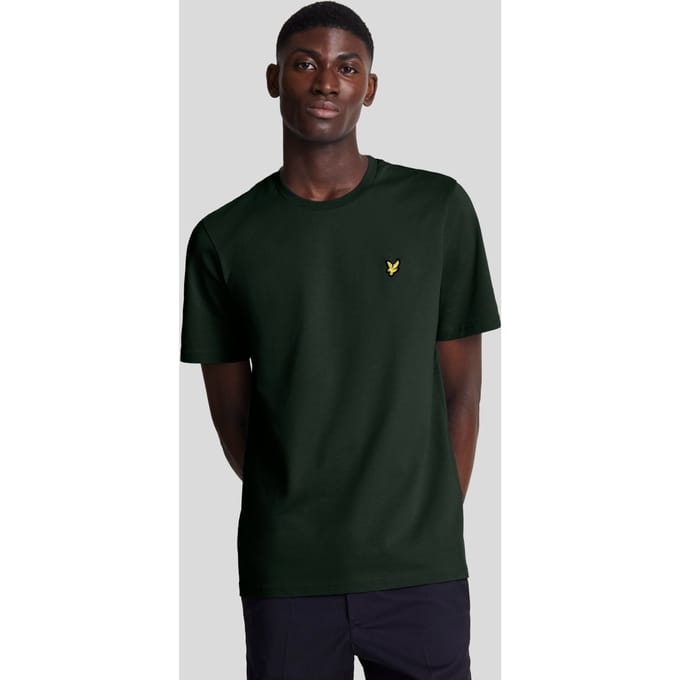 Blauwgroen groen T-shirt met Lyle & Scott-logo op de borst