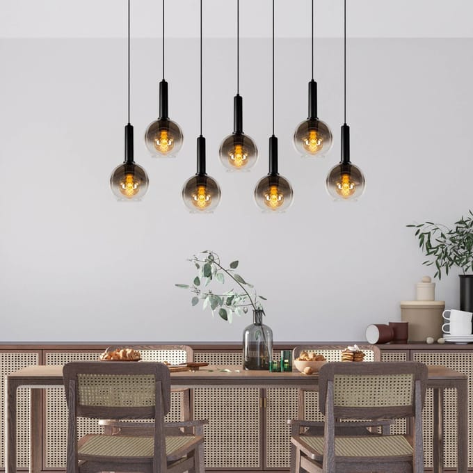 Lucide MARIUS - Hanglamp - 7xE27 - Zwart