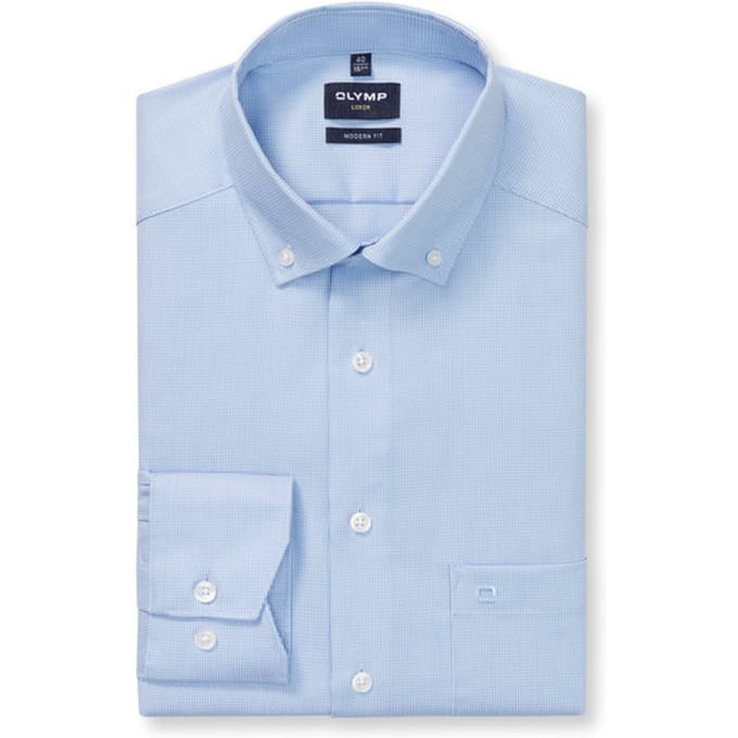 OLYMP Luxor Overhemd, Modern Fit, Button-down, Bleu