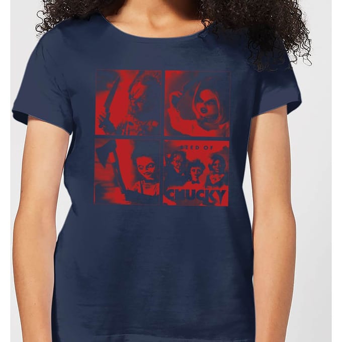 Chucky Family Photo Dames T-shirt - Navy - S